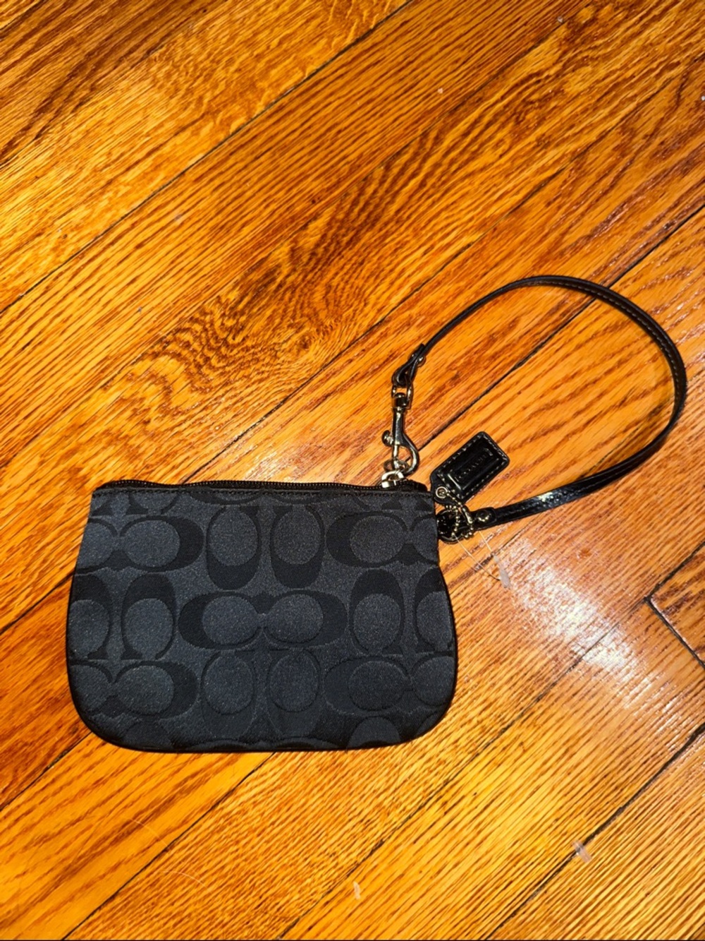 Coach Black Wristlet with Purple Graphic Accent - Picture 3 of 3